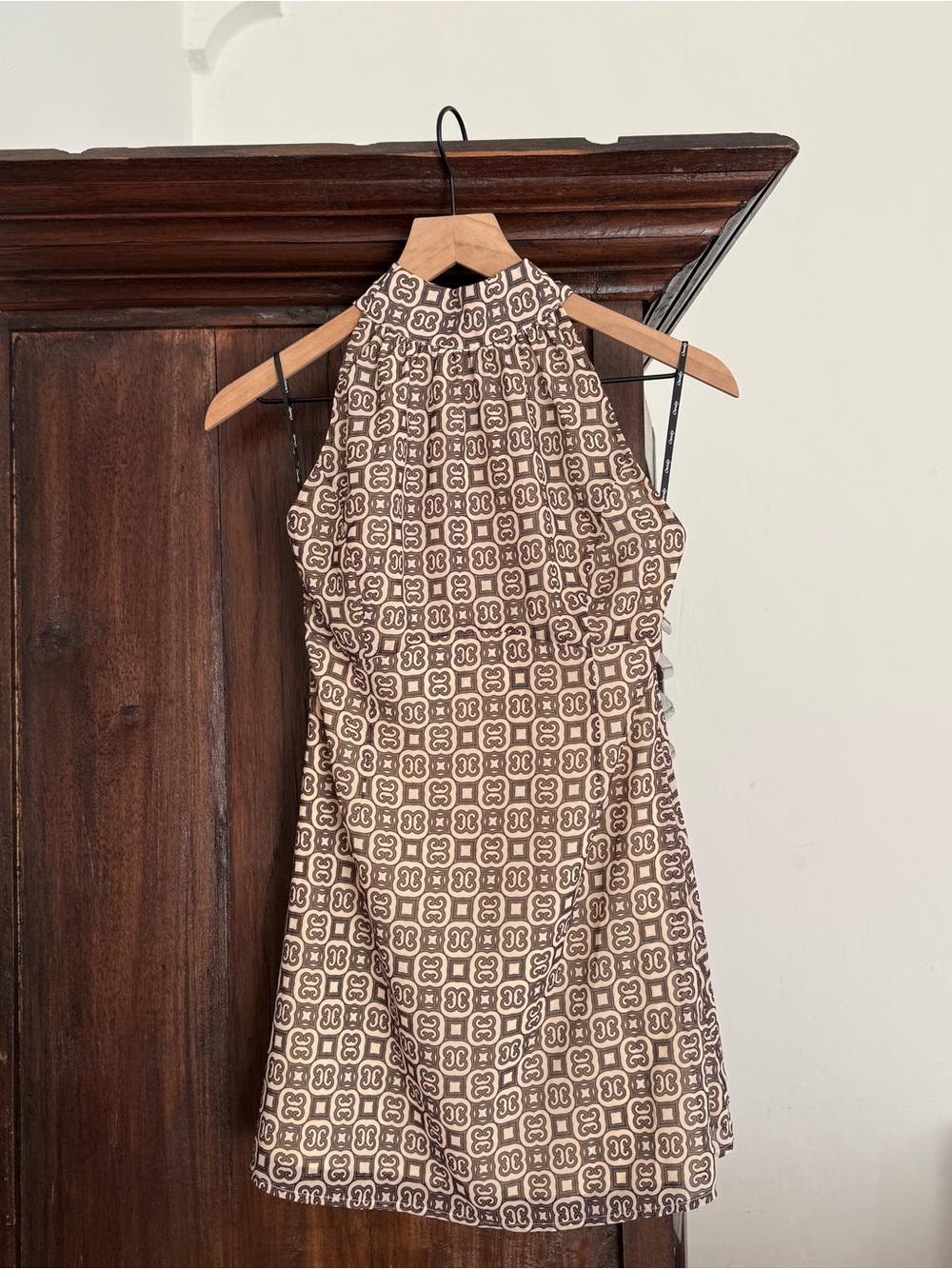 Halter Neck Ownley Brown Patterned Dress